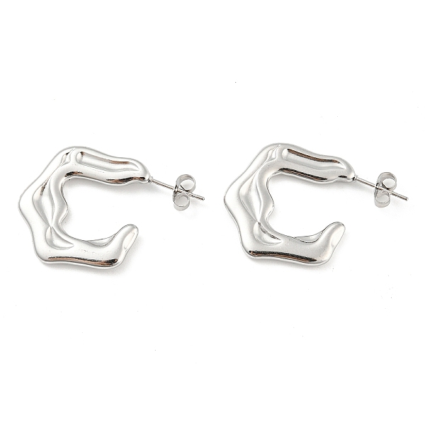 PandaHall 304 Stainless Steel Twist Ring Stud Earrings, Half Hoop Earrings, Stainless Steel Color, 27x3x24mm 304 Stainless Steel Ring
PandaHall 304 Stainless Steel Twist Ring Stud Earrings, Half Hoop Earrings, Stainless Steel Color, 27x3x24mm 304 Stainless Steel Ring