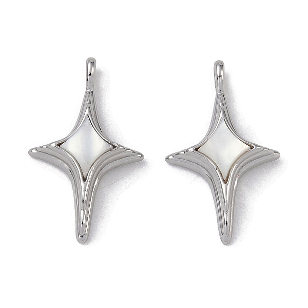 PandaHall Brass Pave Shell Pendants, Star Charms, Platinum, 25.5x15x6mm, Hole: 2x1.2mm Shell Star
PandaHall Brass Pave Shell Pendants, Star Charms, Platinum, 25.5x15x6mm, Hole: 2x1.2mm Shell Star