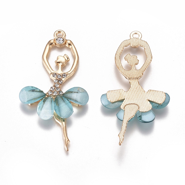 PandaHall Alloy Big Pendants, with Resin & Crystal Rhinestone, Faceted, Ballerina, Golden, Deep Sky Blue, 59~60x30~31x4.5mm, Hole: 2.5mm...
PandaHall Alloy Big Pendants, with Resin & Crystal Rhinestone, Faceted, Ballerina, Golden, Deep Sky Blue, 59~60x30~31x4.5mm, Hole: 2.5mm...