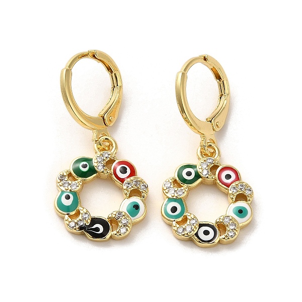PandaHall Evil Eye Real 18K Gold Plated Brass Dangle Leverback Earrings, with Enamel and Cubic Zirconia, Ring, 28.5x13.5mm Cubic Zirconia..., Multicolor
PandaHall Evil Eye Real 18K Gold Plated Brass Dangle Leverback Earrings, with Enamel and Cubic Zirconia, Ring, 28.5x13.5mm Cubic Zirconia..., Multicolor