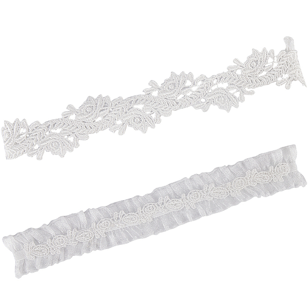 PandaHall Flower Pattern Polyester Lace Elastic Bridal Garters, Wedding Garment Accessories, White, 220x35mm & 170x22.5mm, 2pcs/set...
PandaHall Flower Pattern Polyester Lace Elastic Bridal Garters, Wedding Garment Accessories, White, 220x35mm & 170x22.5mm, 2pcs/set...