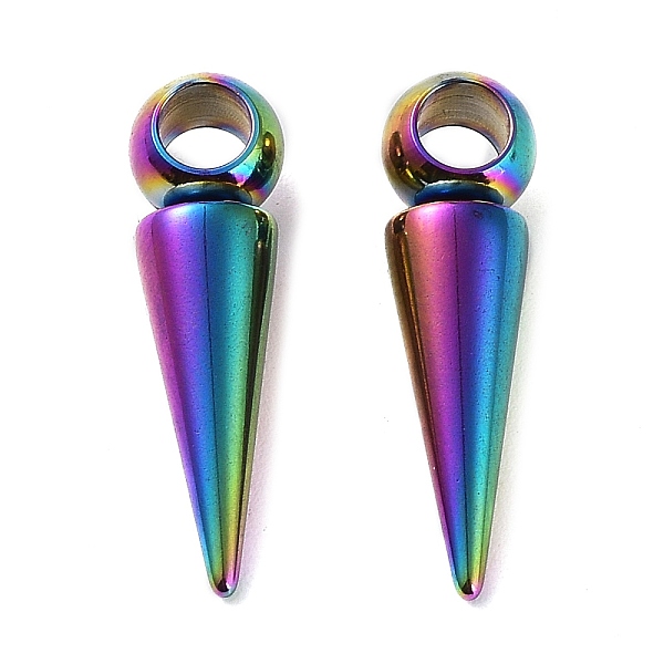 PandaHall Ion Plating(IP) 201 Stainless Steel Pendants, Cone Charm, Rainbow Color, 21x5.5~6mm, Hole: 3.2mm 201 Stainless Steel Cone
PandaHall Ion Plating(IP) 201 Stainless Steel Pendants, Cone Charm, Rainbow Color, 21x5.5~6mm, Hole: 3.2mm 201 Stainless Steel Cone