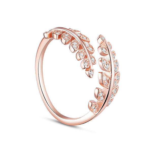PandaHall TINYSAND 925 Sterling Silver Cuff Rings, Open Rings, Leaf with Cubic Zirconia, Rose Gold, Size 6, 16mm Sterling Silver Clear
PandaHall TINYSAND 925 Sterling Silver Cuff Rings, Open Rings, Leaf with Cubic Zirconia, Rose Gold, Size 6, 16mm Sterling Silver Clear