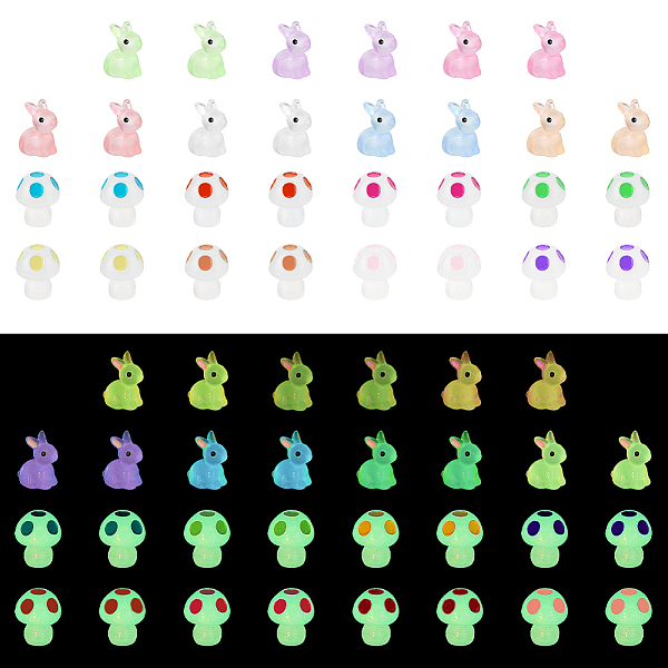 PandaHall 60Pcs 15 Style Luminous Resin Display Decoration, Glow in the Dark Ornaments, Rabbit & Mushroom, Mixed Color, 21x14.5x22.5mm and..., Multicolor
PandaHall 60Pcs 15 Style Luminous Resin Display Decoration, Glow in the Dark Ornaments, Rabbit & Mushroom, Mixed Color, 21x14.5x22.5mm and..., Multicolor