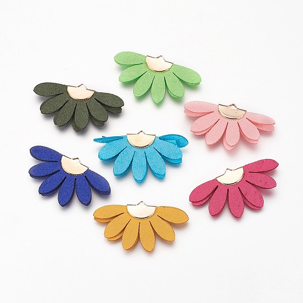 PandaHall Faux Suede Pendant Decoration, with Golden Tone Iron Findings, Flower, Mixed Color, 24x43x4mm, Hole: 2x3mm Faux Suede Flower..., Multicolor
PandaHall Faux Suede Pendant Decoration, with Golden Tone Iron Findings, Flower, Mixed Color, 24x43x4mm, Hole: 2x3mm Faux Suede Flower..., Multicolor