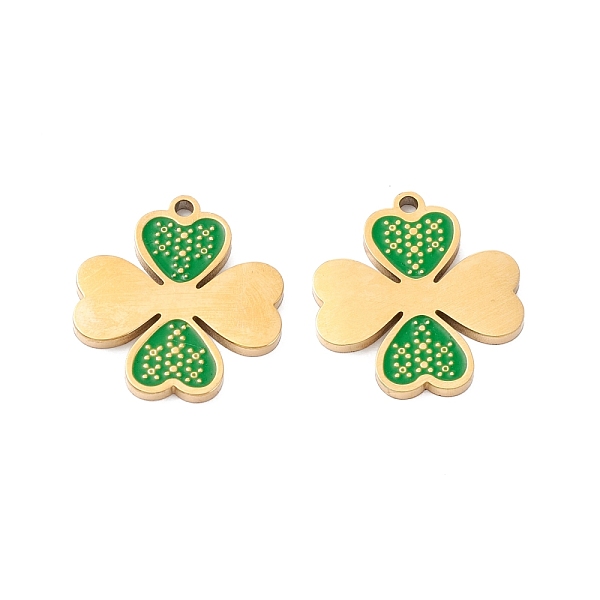 PandaHall Vacuum Plating 304 Stainless Steel Enamel Pendants, Manual Polishing, Clover, Real 18K Gold Plated, 17x16x1mm, Hole: 1.4mm...
PandaHall Vacuum Plating 304 Stainless Steel Enamel Pendants, Manual Polishing, Clover, Real 18K Gold Plated, 17x16x1mm, Hole: 1.4mm...