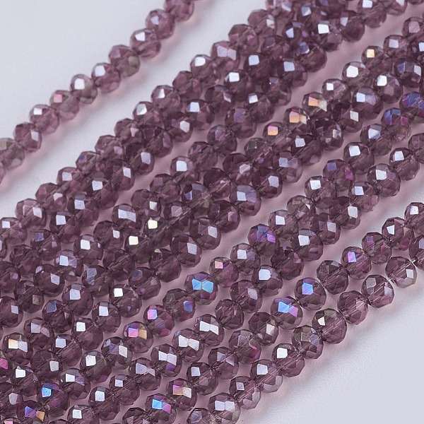 PandaHall Electroplate Glass Beads Strands, Full Rainbow Plated, Faceted, Rondelle, Dark Orchid, 3x2mm, Hole: 0.8mm, about 185~190pcs/strand..., Purple
PandaHall Electroplate Glass Beads Strands, Full Rainbow Plated, Faceted, Rondelle, Dark Orchid, 3x2mm, Hole: 0.8mm, about 185~190pcs/strand..., Purple