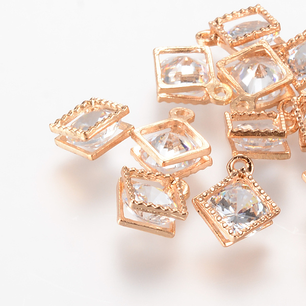 PandaHall Rhombus Alloy Charms, with Cubic Zirconia, Light Gold, 14x11x5mm, Hole: 1.5mm Cubic Zirconia Rhombus
PandaHall Rhombus Alloy Charms, with Cubic Zirconia, Light Gold, 14x11x5mm, Hole: 1.5mm Cubic Zirconia Rhombus