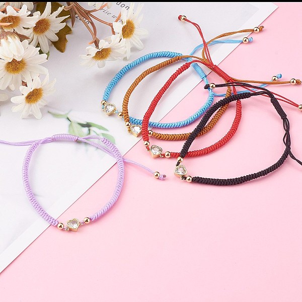 PandaHall Adjustable Nylon Cord Braided Bead Bracelets, with Brass Micro Pave Clear Cubic Zirconia Heart Links, Golden, Mixed Color, Inner..., Multicolor
PandaHall Adjustable Nylon Cord Braided Bead Bracelets, with Brass Micro Pave Clear Cubic Zirconia Heart Links, Golden, Mixed Color, Inner..., Multicolor