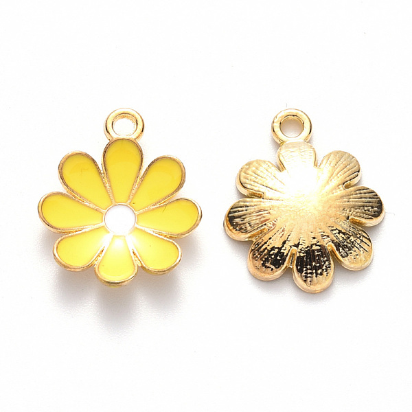 PandaHall Alloy Enamel Pendants, Flower, Light Gold, Yellow, 19x16x3.5mm, Hole: 1.8mm Alloy+Enamel Flower Yellow
PandaHall Alloy Enamel Pendants, Flower, Light Gold, Yellow, 19x16x3.5mm, Hole: 1.8mm Alloy+Enamel Flower Yellow
