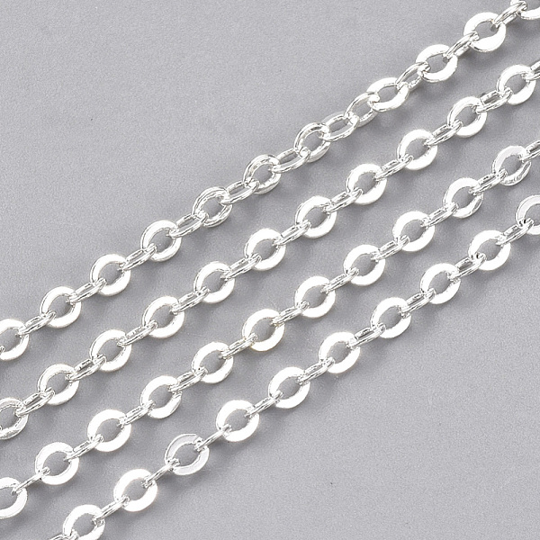 PandaHall Brass Cable Chains, Soldered, with Spool, Flat Oval, Silver Color Plated, 2.5x2x0.3mm, about 49.21 Feet(15m)/roll Brass
PandaHall Brass Cable Chains, Soldered, with Spool, Flat Oval, Silver Color Plated, 2.5x2x0.3mm, about 49.21 Feet(15m)/roll Brass