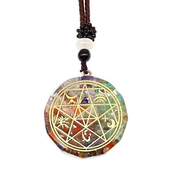 PandaHall Orgonite Chakra Natural & Synthetic Mixed Stone Pendant Necklaces, Nylon Thread Necklace for Women, Flat Round, Star, 25.59 inch...
PandaHall Orgonite Chakra Natural & Synthetic Mixed Stone Pendant Necklaces, Nylon Thread Necklace for Women, Flat Round, Star, 25.59 inch...