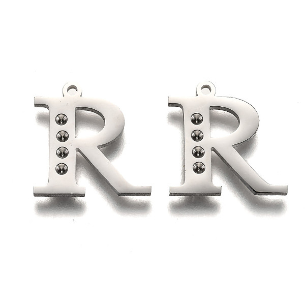 PandaHall 304 Stainless Steel Letter Pendant Rhinestone Settings, Letter.R, 15.5x15x1.5mm, Hole: 1.2mm, Fit of: 1.6mm rhinestone 304...
PandaHall 304 Stainless Steel Letter Pendant Rhinestone Settings, Letter.R, 15.5x15x1.5mm, Hole: 1.2mm, Fit of: 1.6mm rhinestone 304...