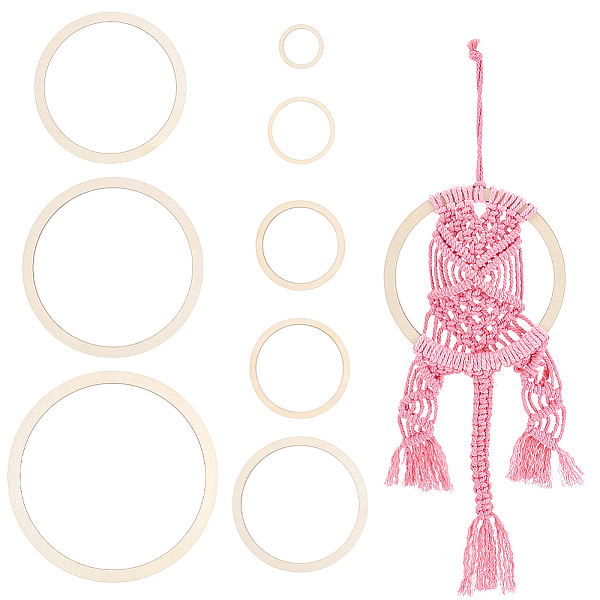 PandaHall Wood Macrame Frames, for Boho Style Decoration Making, Ring, 4.9~25x0.3~0.34cm, 8pcs/set Wood Ring
PandaHall Wood Macrame Frames, for Boho Style Decoration Making, Ring, 4.9~25x0.3~0.34cm, 8pcs/set Wood Ring