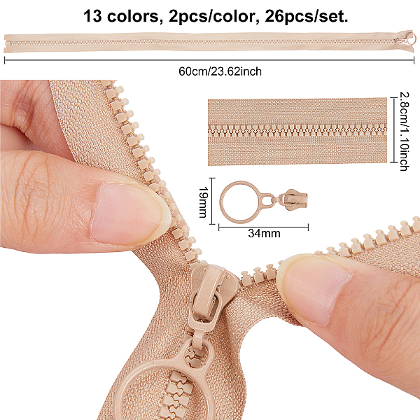 PandaHall Garment Accessories, Nylon and Resin Closed-end Zipper, Zip-fastener Component, Mixed Color, 60x2.8x0.25cm, 13 colors, 2pcs/color..., Multicolor
PandaHall Garment Accessories, Nylon and Resin Closed-end Zipper, Zip-fastener Component, Mixed Color, 60x2.8x0.25cm, 13 colors, 2pcs/color..., Multicolor