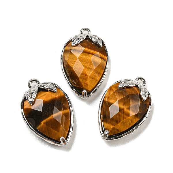 PandaHall Natural Tiger Eye Faceted Pendants, Rack Plating Brass Strawberry Charms, Platinum, 18x11x5~5.5mm, Hole: 1.2mm Tiger Eye...
PandaHall Natural Tiger Eye Faceted Pendants, Rack Plating Brass Strawberry Charms, Platinum, 18x11x5~5.5mm, Hole: 1.2mm Tiger Eye...