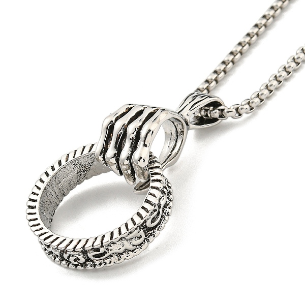 PandaHall Alloy Pendant Necklace, Stainless Steel Box Chain Necklaces for Men, Ring, 23.54 inch(59.8cm) Stainless Steel Ring
PandaHall Alloy Pendant Necklace, Stainless Steel Box Chain Necklaces for Men, Ring, 23.54 inch(59.8cm) Stainless Steel Ring