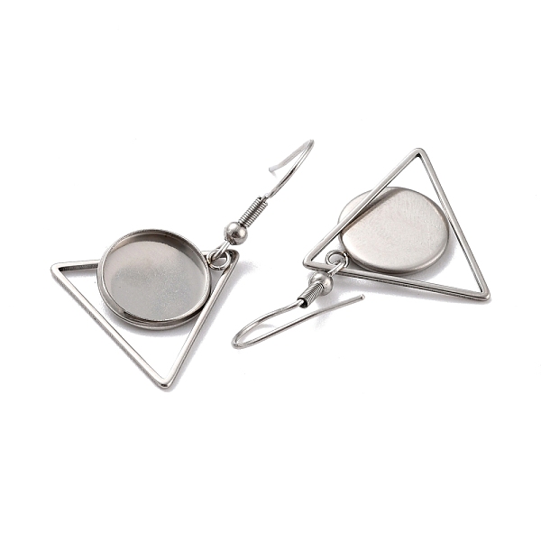 PandaHall 201 Stainless Steel Earring Hooks, with Triangle Blank Pendant Trays, Flat Round Setting for Cabochon, Stainless Steel Color, 35mm...
PandaHall 201 Stainless Steel Earring Hooks, with Triangle Blank Pendant Trays, Flat Round Setting for Cabochon, Stainless Steel Color, 35mm...