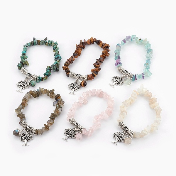 PandaHall Natural Mixed Stone Beads Charm Bracelets, with Alloy Finding, 2 inch(5cm), 6pc/set Mixed Stone
PandaHall Natural Mixed Stone Beads Charm Bracelets, with Alloy Finding, 2 inch(5cm), 6pc/set Mixed Stone