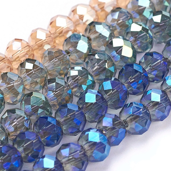 PandaHall Electroplate Glass Beads Strands, Faceted Rondelle, Mixed Color, 6x5mm, Hole: 1mm, about 87~90pcs/strand, 17~17.5 inch..., Multicolor
PandaHall Electroplate Glass Beads Strands, Faceted Rondelle, Mixed Color, 6x5mm, Hole: 1mm, about 87~90pcs/strand, 17~17.5 inch..., Multicolor
