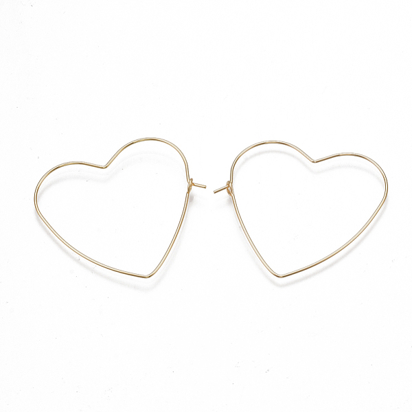 PandaHall Brass Earring Hooks, Heart, Nickel Free, Real 18K Gold Plated, 20 Gauge, 37~38x39~40x0.8mm, Pin: 0.8mm Brass
PandaHall Brass Earring Hooks, Heart, Nickel Free, Real 18K Gold Plated, 20 Gauge, 37~38x39~40x0.8mm, Pin: 0.8mm Brass