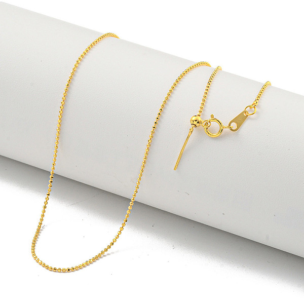 PandaHall 925 Sterling Silver Ball Chain Necklaces, with 925 Stamp, Real 18K Gold Plated, 17.40 inch(44.2cm) Sterling Silver
PandaHall 925 Sterling Silver Ball Chain Necklaces, with 925 Stamp, Real 18K Gold Plated, 17.40 inch(44.2cm) Sterling Silver