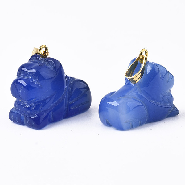 PandaHall Natural Agate Pendants, with Golden Plated Metal(Brass or Iron Materials Random Delivery) Snap On Bails, Dyed, Dog, Blue...
PandaHall Natural Agate Pendants, with Golden Plated Metal(Brass or Iron Materials Random Delivery) Snap On Bails, Dyed, Dog, Blue...