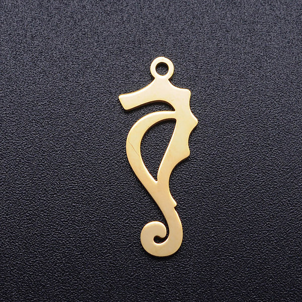PandaHall 201 Stainless Steel Hollow Pendants, Sea Horse, Golden, 23x9x1mm, Hole: 1.5mm 201 Stainless Steel Sea Horse
PandaHall 201 Stainless Steel Hollow Pendants, Sea Horse, Golden, 23x9x1mm, Hole: 1.5mm 201 Stainless Steel Sea Horse