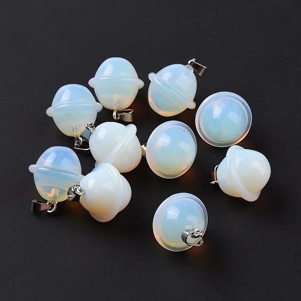PandaHall Opalite Pendants, Planet Charms, with Platinum Plated Alloy Snap on Bails, 19.5~21.5x18~18.5mm, Hole: 5.5x3.3mm Opalite Planet
PandaHall Opalite Pendants, Planet Charms, with Platinum Plated Alloy Snap on Bails, 19.5~21.5x18~18.5mm, Hole: 5.5x3.3mm Opalite Planet