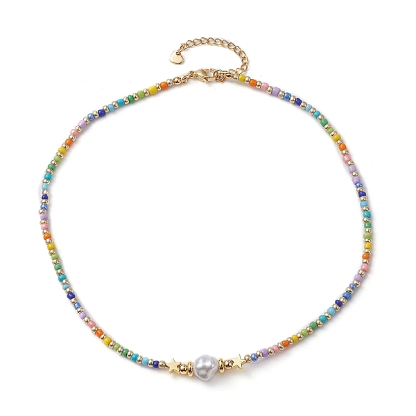 PandaHall Natural Pearl & Seed Beaded Necklace, with 304 Stainless Steel Clasps, Colorful, 15.55 inch(39.5cm) Pearl
PandaHall Natural Pearl & Seed Beaded Necklace, with 304 Stainless Steel Clasps, Colorful, 15.55 inch(39.5cm) Pearl