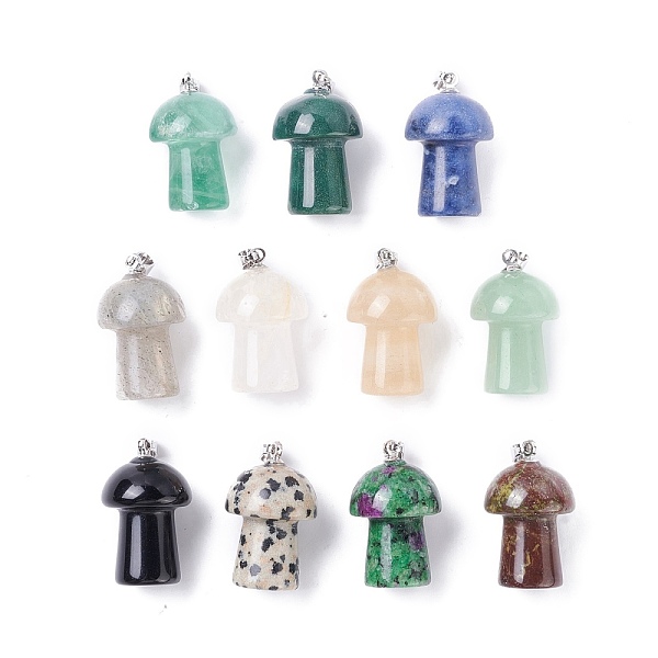 PandaHall Natural Gemstone Pendants, with Platinum Tone Brass Findings, Mushroom , 25x14mm, Hole: 2.4mm Mixed Stone Mushroom
PandaHall Natural Gemstone Pendants, with Platinum Tone Brass Findings, Mushroom , 25x14mm, Hole: 2.4mm Mixed Stone Mushroom