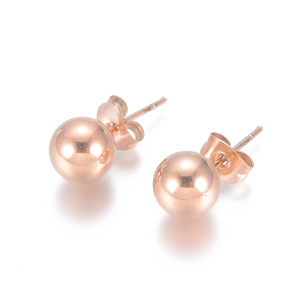 PandaHall Ion Plating(IP) 304 Stainless Steel Stud Earrings, Ball Stud Earrings, with Earring Backs, Rose Gold, 19x8mm, Pin: 0.8mm 304...
PandaHall Ion Plating(IP) 304 Stainless Steel Stud Earrings, Ball Stud Earrings, with Earring Backs, Rose Gold, 19x8mm, Pin: 0.8mm 304...
