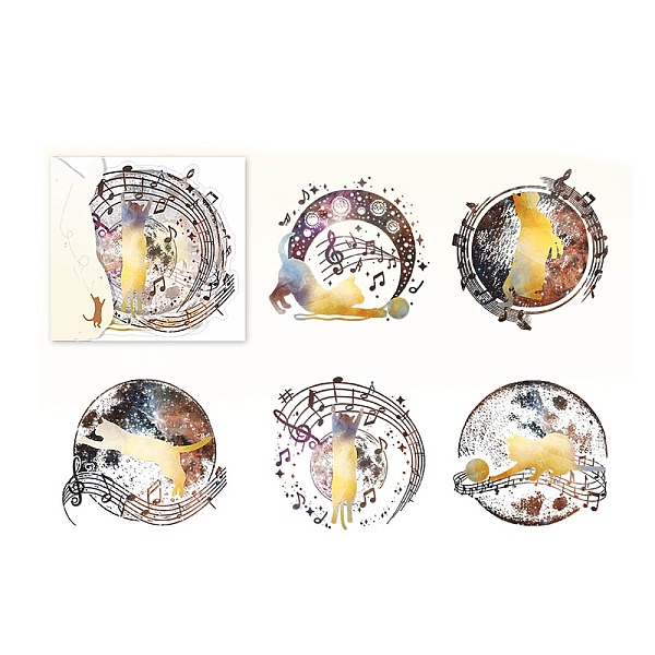 PandaHall 5Pcs 5 Styles Bling Bling PET Waterproof Musical Cat Decorative Stickers, Self-adhesive Decals, for DIY Scrapbooking, Gold...
PandaHall 5Pcs 5 Styles Bling Bling PET Waterproof Musical Cat Decorative Stickers, Self-adhesive Decals, for DIY Scrapbooking, Gold...