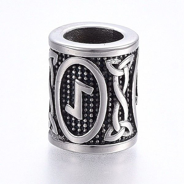 PandaHall 304 Stainless Steel Beads, Viking Runes Beads for Hair Beards, Dreadlocks Hair Braiding, Column with Rune/Futhark/Futhorc, Antique...
PandaHall 304 Stainless Steel Beads, Viking Runes Beads for Hair Beards, Dreadlocks Hair Braiding, Column with Rune/Futhark/Futhorc, Antique...