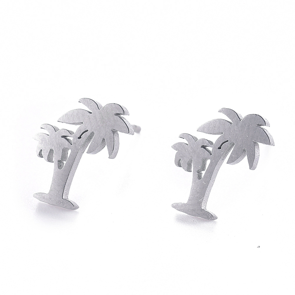 PandaHall Unisex 304 Stainless Steel Stud Earrings, Coconut Tree, Stainless Steel Color, 10x9mm, Pin: 1mm 304 Stainless Steel
PandaHall Unisex 304 Stainless Steel Stud Earrings, Coconut Tree, Stainless Steel Color, 10x9mm, Pin: 1mm 304 Stainless Steel