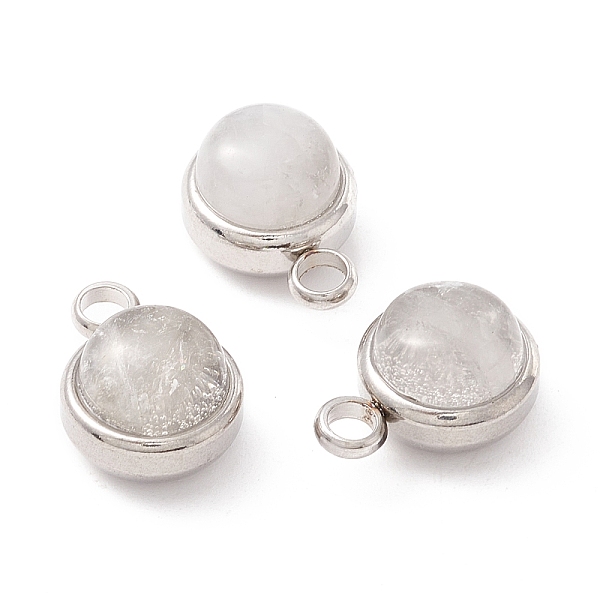PandaHall Natural Quartz Crystal Charms, Rock Crystal Charms, with 304 Stainless Steel Findings, Half Round, Stainless Steel Color...
PandaHall Natural Quartz Crystal Charms, Rock Crystal Charms, with 304 Stainless Steel Findings, Half Round, Stainless Steel Color...