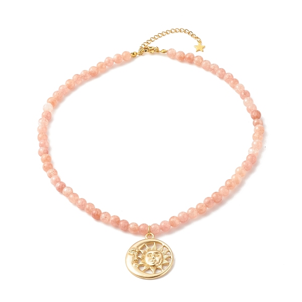 PandaHall Sun and Moon Pendants Necklace with Natural Sunstone Beads, Gemstone Jewelry for Women, Golden, 16.14 inch(41cm) Sunstone
PandaHall Sun and Moon Pendants Necklace with Natural Sunstone Beads, Gemstone Jewelry for Women, Golden, 16.14 inch(41cm) Sunstone