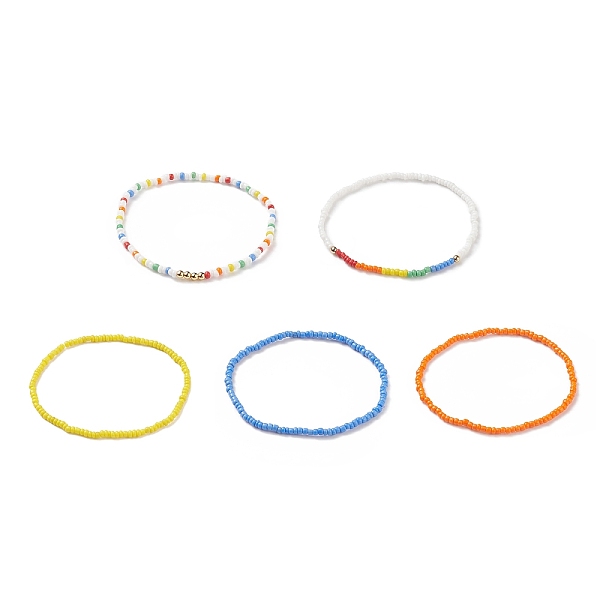 PandaHall 5Pcs 5 Style Glass Seed & Brass Beaded Stretch Bracelets Set for Women, Mixed Color, Inner Diameter: 2-1/4 inch(5.7cm), 1Pc/style..., Multicolor
PandaHall 5Pcs 5 Style Glass Seed & Brass Beaded Stretch Bracelets Set for Women, Mixed Color, Inner Diameter: 2-1/4 inch(5.7cm), 1Pc/style..., Multicolor