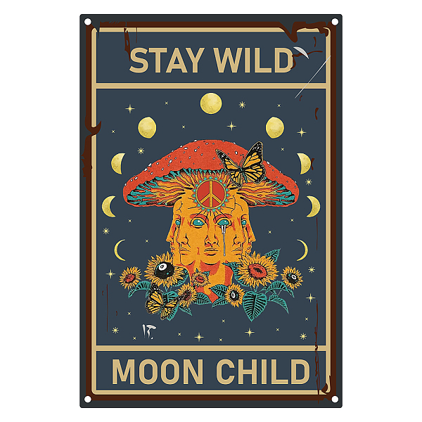PandaHall Iron Sign Posters, for Home Wall Decoration, Rectangle with Word Stay Wild Moon Child, Mushroom Pattern, 300x200x0.5mm Iron...
PandaHall Iron Sign Posters, for Home Wall Decoration, Rectangle with Word Stay Wild Moon Child, Mushroom Pattern, 300x200x0.5mm Iron...