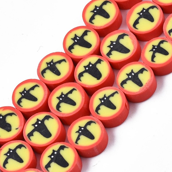PandaHall Handmade Polymer Clay Bead Strands, Halloween Style, Flat Round with Bat, Tomato, 10x4.5mm, Hole: 1.4mm, about 40pcs/strand, 15.16..., Red
PandaHall Handmade Polymer Clay Bead Strands, Halloween Style, Flat Round with Bat, Tomato, 10x4.5mm, Hole: 1.4mm, about 40pcs/strand, 15.16..., Red