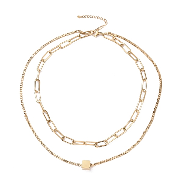 PandaHall Vacuum Plating 304 Stainless Steel Double Chains Multi Layered Necklace with Cube Beaded for Women, Golden, 16.34 inch(41.5cm) 304...
PandaHall Vacuum Plating 304 Stainless Steel Double Chains Multi Layered Necklace with Cube Beaded for Women, Golden, 16.34 inch(41.5cm) 304...