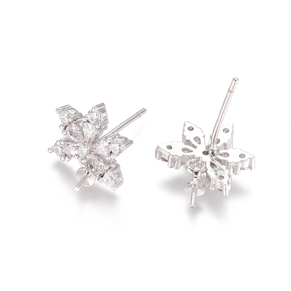 PandaHall Brass Cubic Zirconia Stud Earring Findings, with Cup Pearl Peg Bails, Flower, Clear, Platinum, 15mm, Pin: 0.7mm Brass+Cubic...
PandaHall Brass Cubic Zirconia Stud Earring Findings, with Cup Pearl Peg Bails, Flower, Clear, Platinum, 15mm, Pin: 0.7mm Brass+Cubic...