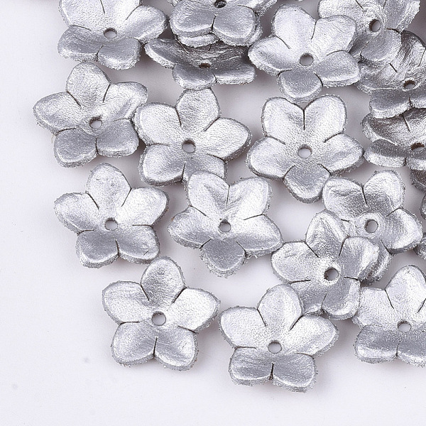 PandaHall 5-Petal Eco-Friendly Cowhide Bead Cap, Flower, Silver, 16~16.5x17x3.5~4mm, Hole: 1.6mm Leather Silver
PandaHall 5-Petal Eco-Friendly Cowhide Bead Cap, Flower, Silver, 16~16.5x17x3.5~4mm, Hole: 1.6mm Leather Silver