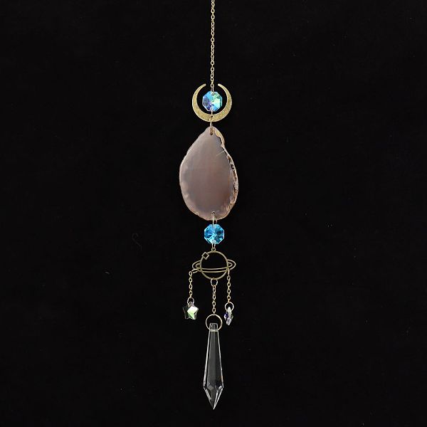 PandaHall Natural Agate Piece Hanging Ornaments, Metal Moon & Planet and Glass Cone Tassel Suncatchers for Home Outdoor Decoration, Medium...
PandaHall Natural Agate Piece Hanging Ornaments, Metal Moon & Planet and Glass Cone Tassel Suncatchers for Home Outdoor Decoration, Medium...