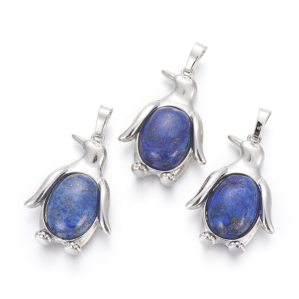 PandaHall Natural Lapis Lazuli Pendants, with Brass Findings, Penguin, Platinum, 34~35x24~25x5~8mm, Hole: 8x5mm Lapis Lazuli Penguin
PandaHall Natural Lapis Lazuli Pendants, with Brass Findings, Penguin, Platinum, 34~35x24~25x5~8mm, Hole: 8x5mm Lapis Lazuli Penguin