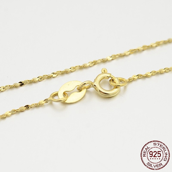 PandaHall Sterling Silver Chain Necklaces, with Spring Ring Clasps, Thin Chain, Golden, 18 inch, 0.8mm Sterling Silver
PandaHall Sterling Silver Chain Necklaces, with Spring Ring Clasps, Thin Chain, Golden, 18 inch, 0.8mm Sterling Silver