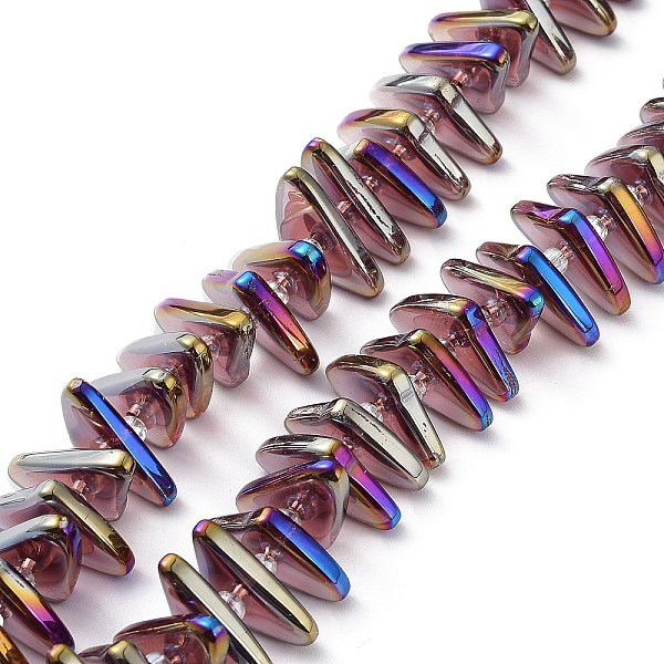 PandaHall Electroplate Transparent Glass Beads Strands, Rainbow Plated, Triangle, Medium Purple, 9x15.5~16mm, Hole: 1mm, about 120pcs/strand...
PandaHall Electroplate Transparent Glass Beads Strands, Rainbow Plated, Triangle, Medium Purple, 9x15.5~16mm, Hole: 1mm, about 120pcs/strand...