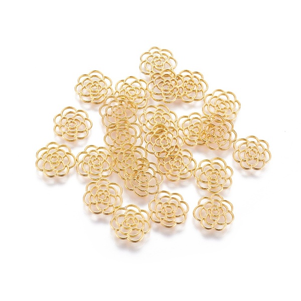 PandaHall Zinc Alloy Pendants, Flower, Golden, 16x15.5x1.5mm, Hole: 2x1.5mm Alloy Flower
PandaHall Zinc Alloy Pendants, Flower, Golden, 16x15.5x1.5mm, Hole: 2x1.5mm Alloy Flower