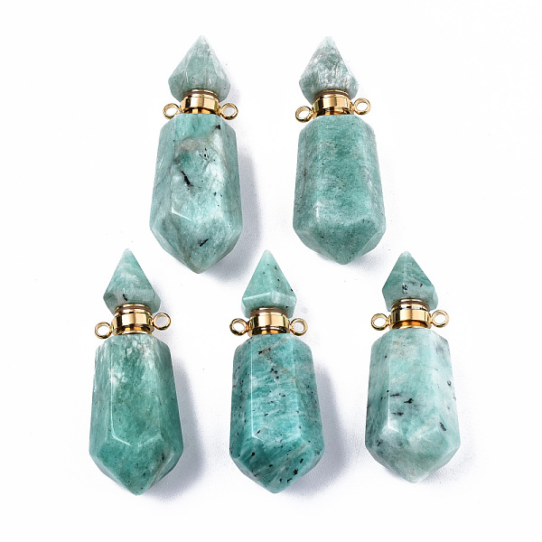 PandaHall Faceted Natural Amazonite Pendants, Openable Perfume Bottle, with Golden Tone Brass Findings, Hexagon, 40~41.5x15x13.5mm, Hole...
PandaHall Faceted Natural Amazonite Pendants, Openable Perfume Bottle, with Golden Tone Brass Findings, Hexagon, 40~41.5x15x13.5mm, Hole...