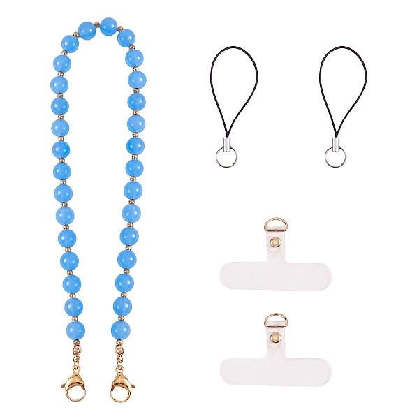 PandaHall Natural & Dyed Malaysia Jade & 304 Stainless Steel Round Beaded Mobile Straps, with TPU Mobile Phone Lanyard Patch and Nylon...
PandaHall Natural & Dyed Malaysia Jade & 304 Stainless Steel Round Beaded Mobile Straps, with TPU Mobile Phone Lanyard Patch and Nylon...